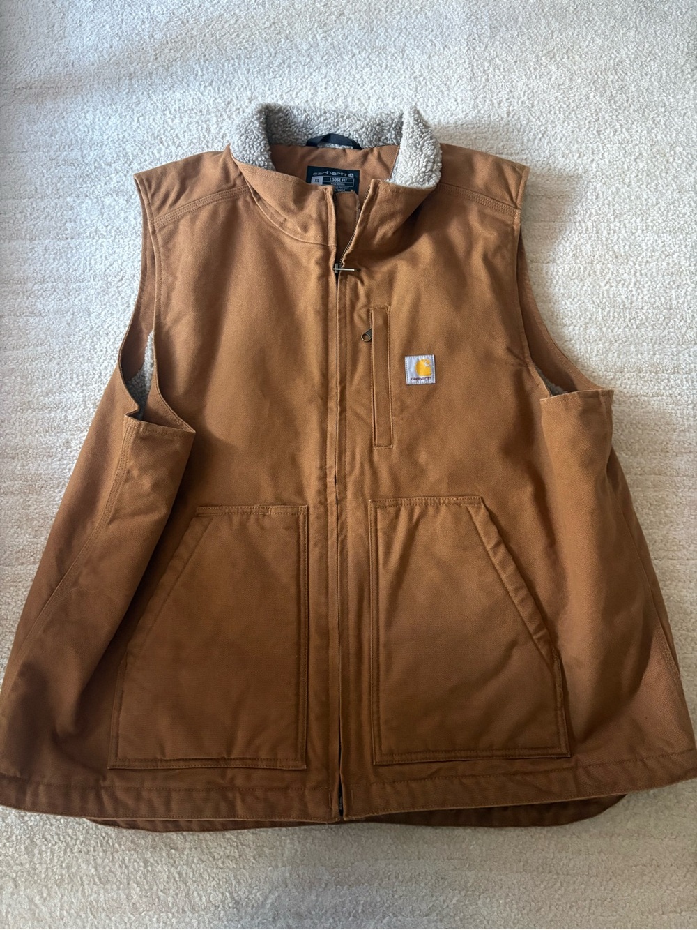 Carhartt Men's Duck Sherpa-Lined Mock Neck Vest - Picture 2 of 4